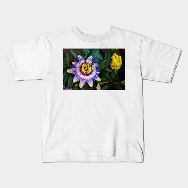 Passion Flower Summer Flowering Plant Kids T-Shirt by AndyEvansPhotos